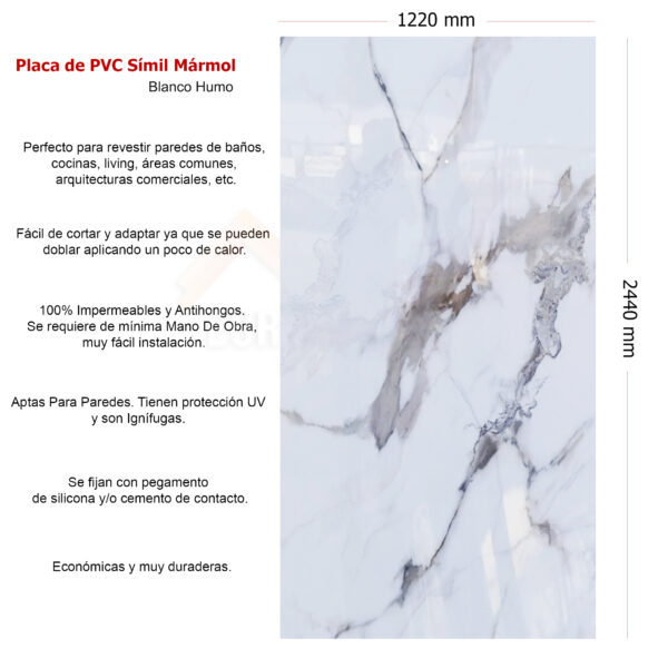 Blanco Humo | Placa de PVC UV - Image 3