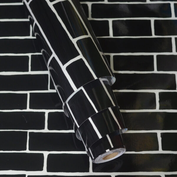 Ladrillo Negro | Papel Pvc Autoadhesivo