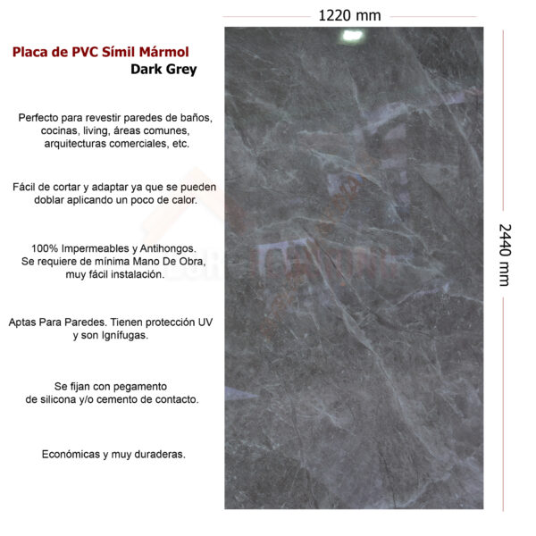 Dark Grey | Placa de PVC UV - Image 3